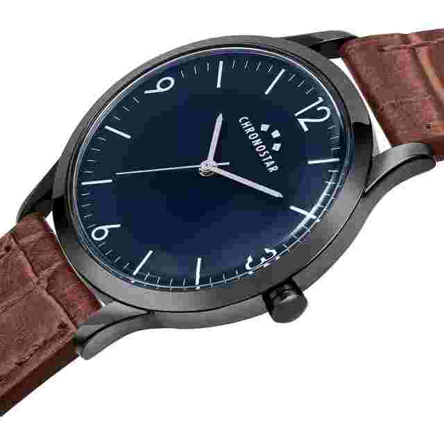 Chronostar Men Retro Time Brown / Blue Leather Watch R3751305001