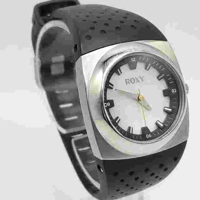 Roxy Watch Women Battery MOP Dial Yellow Seconds Hand Black Band W140BR