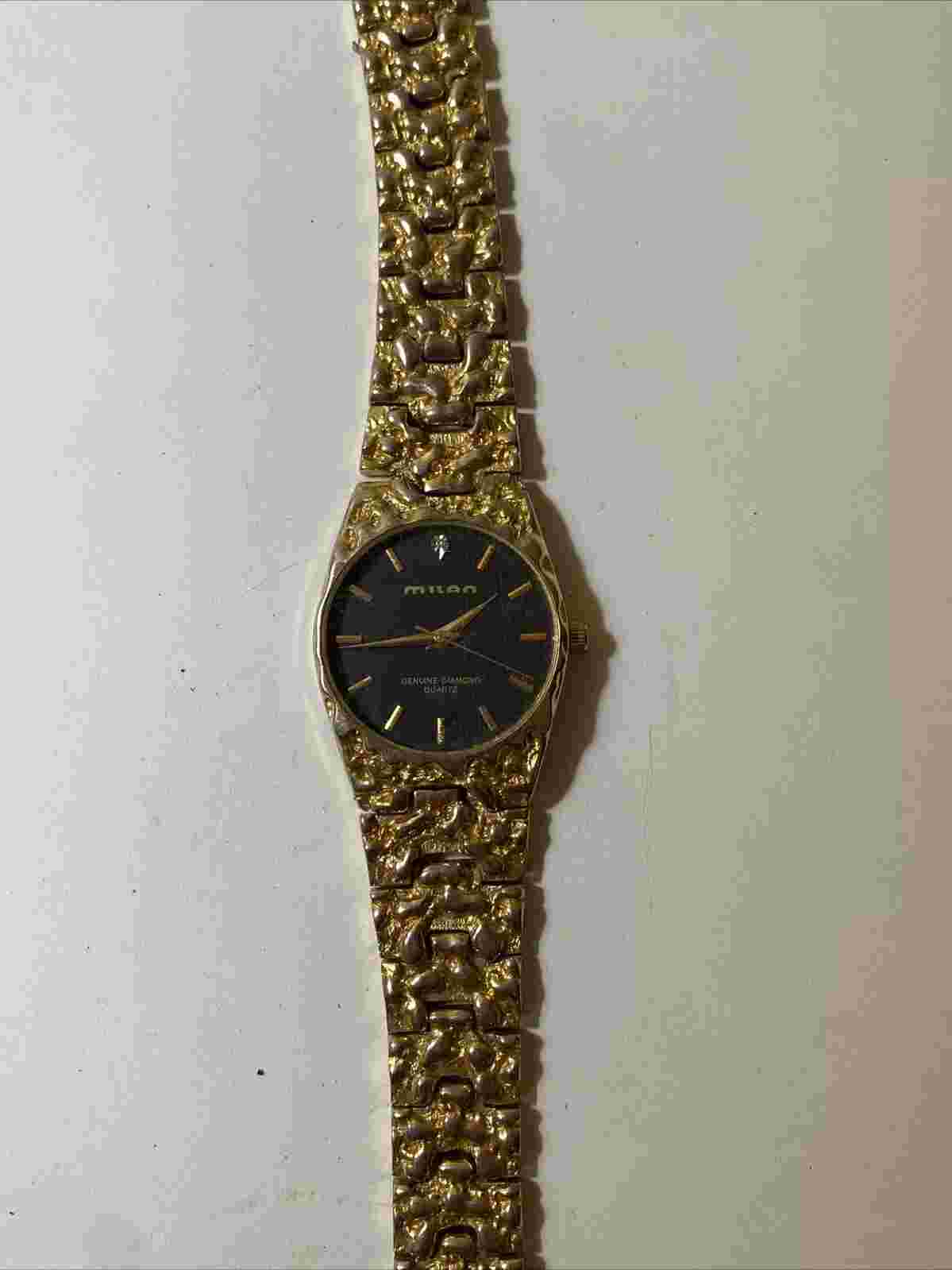 Milan Nuggets Genuine Diamond Quartz Women’s Watch needs battery