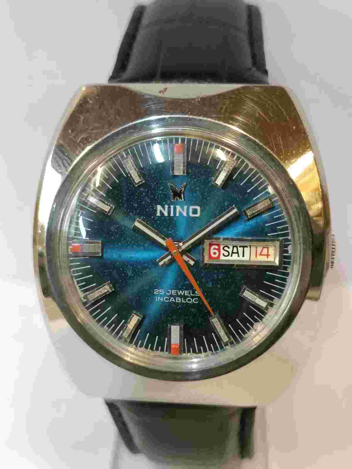 NINO 25 JEWELS AUTOMATIC PATINA BLUE DIAL N33 SWISS MEN'S FULL WORKING