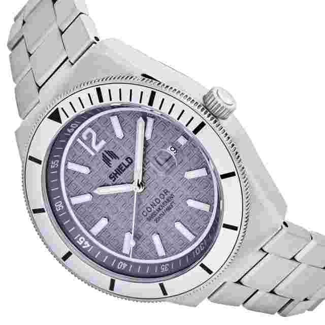 Shield Condor Bracelet Watch w/Date - Gray