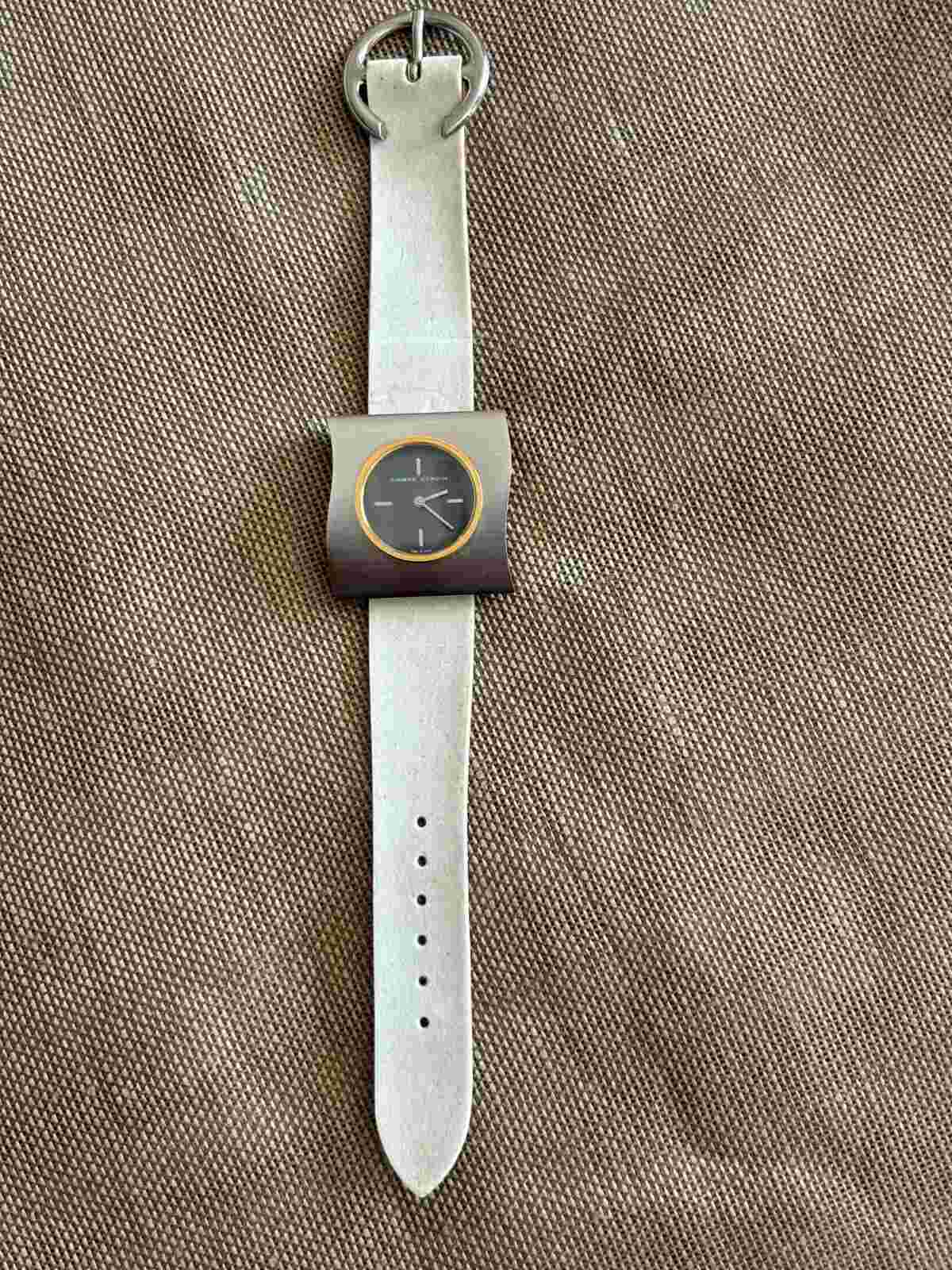 Pierre Cardin Espace watch - Jaeger movement ca 1972 - brushed stainless steel