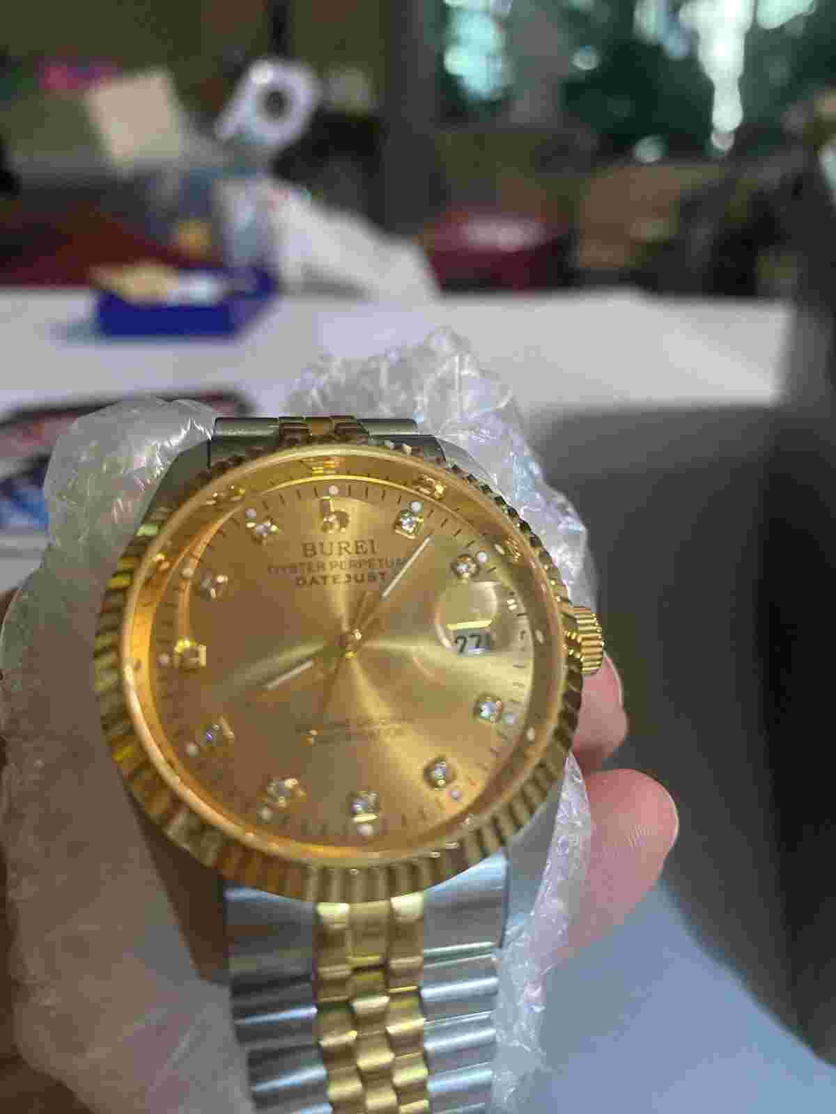 BUREI Men’s Oyster Perpetual Date Just Stainless Steel Without Box