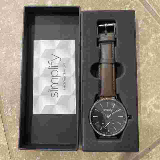 Simplify The 6600 Quartz Black Dial Brown Leather Unisex Watch Sim6603
