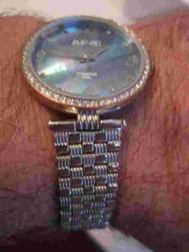 LADIES' AUGUST STEINER WATCH - DIAMOND DIAL - MOTHER OF PEARL FACE - BBA-35