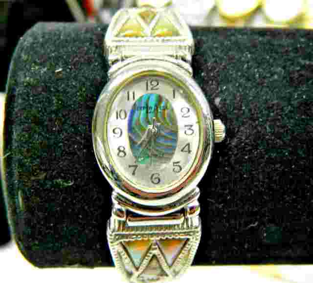 Gorgeous Peacock & Silver tone L.A. Express lady's/Woman's watch/wristwatch