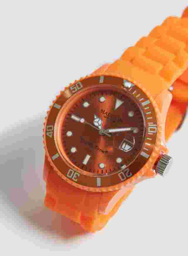 Madison New York Candy Time Original Silicone Quartz Watch in Orange