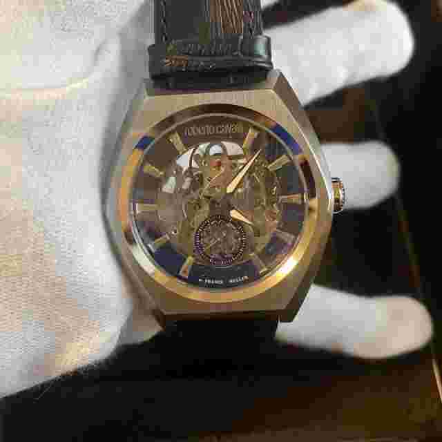 Roberto Cavalli Franck Muller Automatic Watch 41mm Stainless Steel Leather Strap