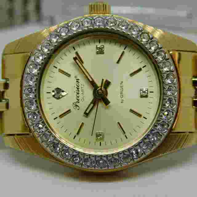 Precision by GRUEN GP3036 Gold Tone Quartz Women's Watch Sz. 7" New Battery