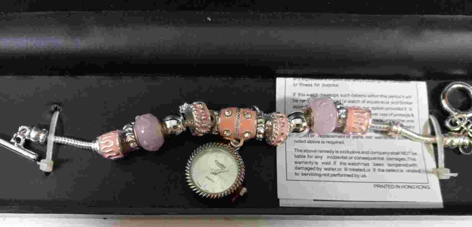 Figaro Couture Charm Bracelet Band Watch 9 Inch