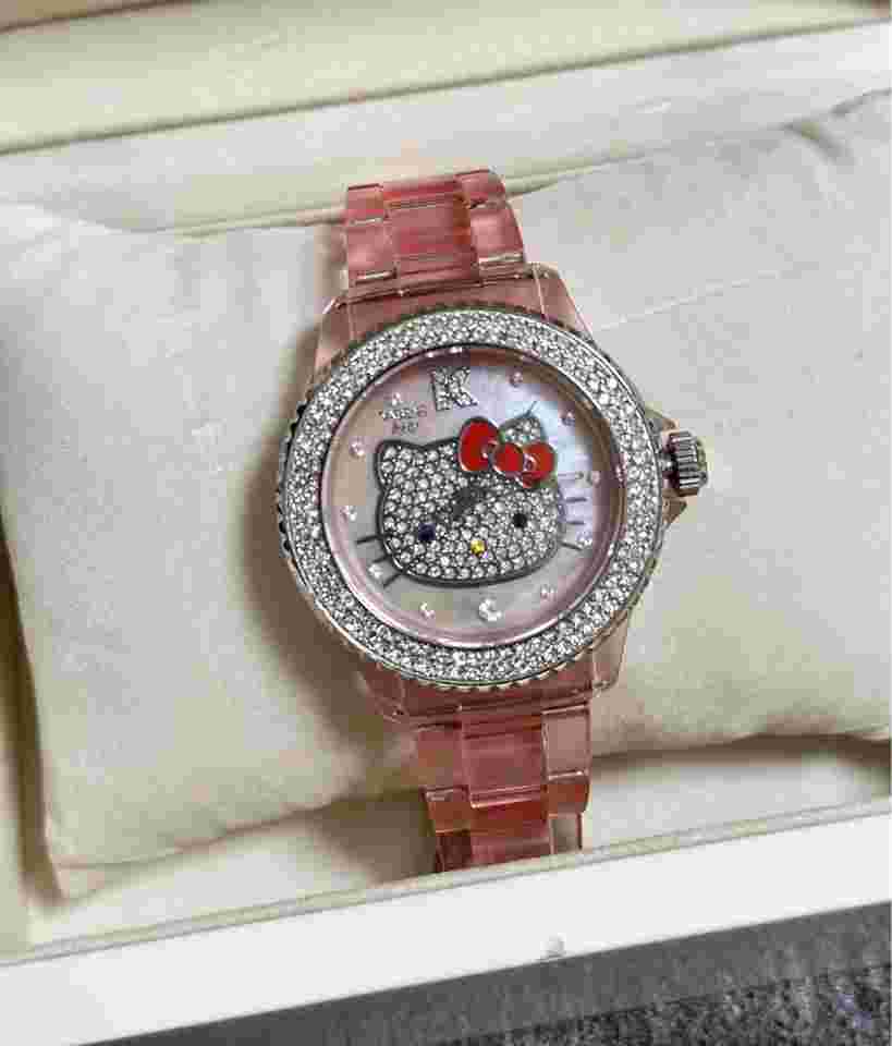 Limited Hallokitty VABENE watch Wristwatch pink with box Battery replaced JZ