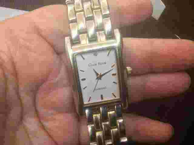 Silver Tone Unisex Club Room by Charter Club Diamond Quartz Rectangle Watch