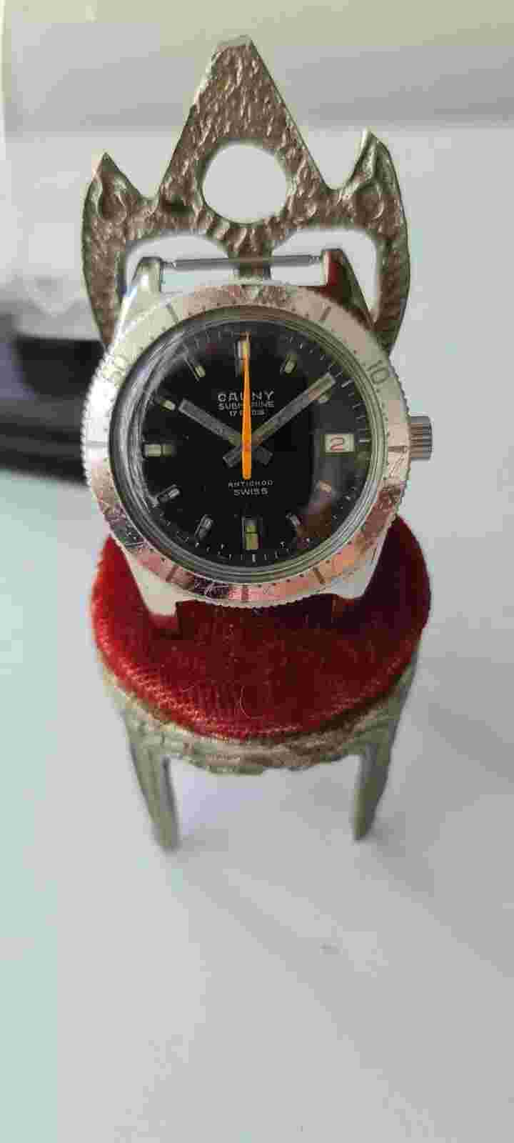 Vintage Watch Cauny Submarine Antichoc Diver