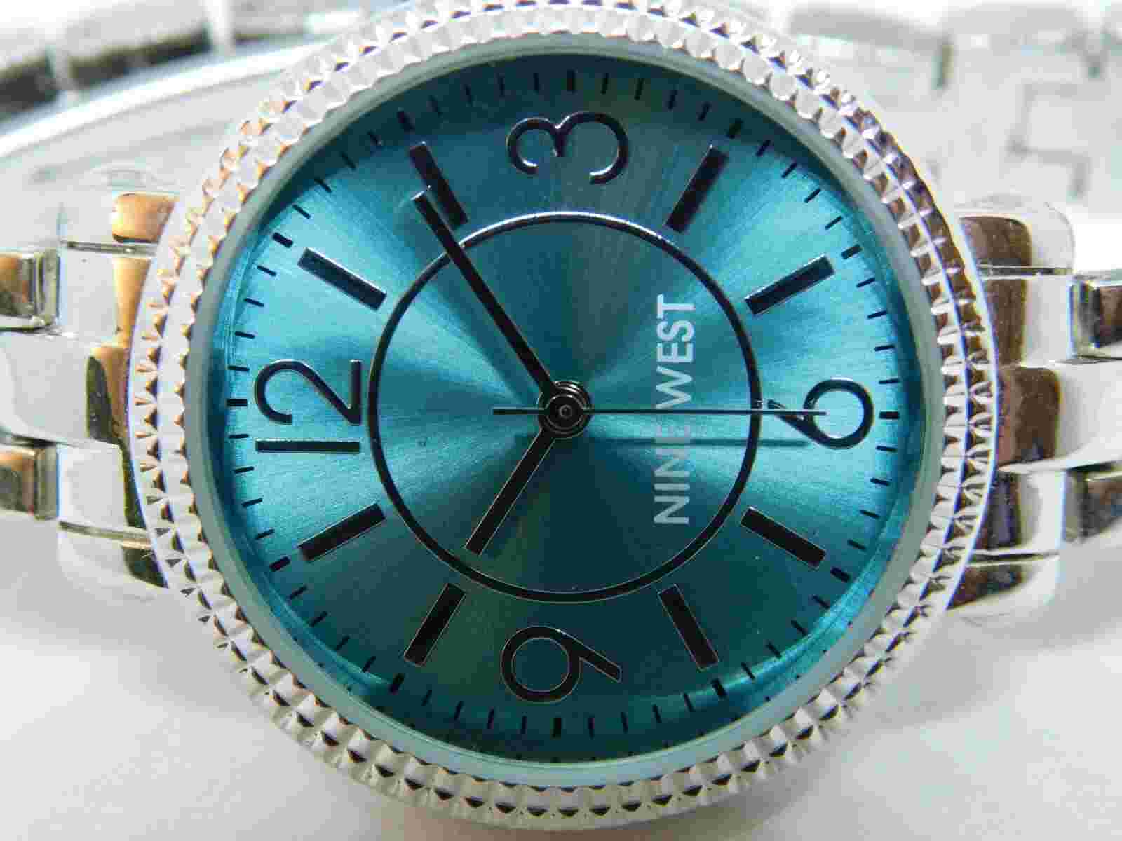 Nine West NW/1697 Silver Tone Quartz Analog Women's Watch Sz. 6 1/2" New Battery