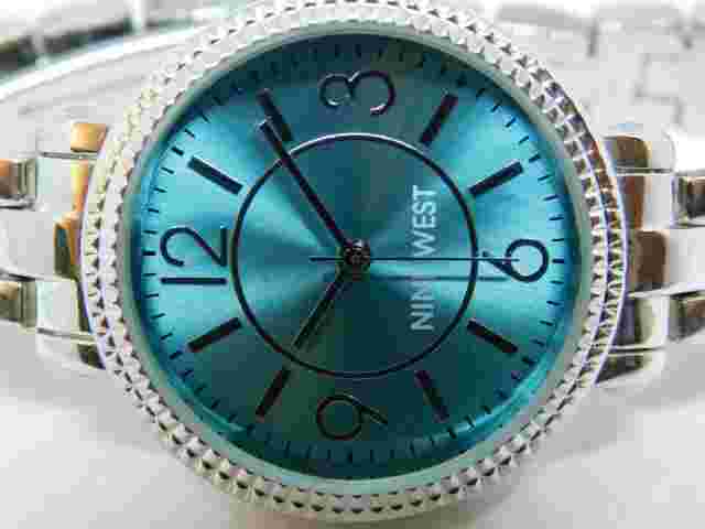 Nine West NW/1697 Silver Tone Quartz Analog Women's Watch Sz. 6 1/2" New Battery