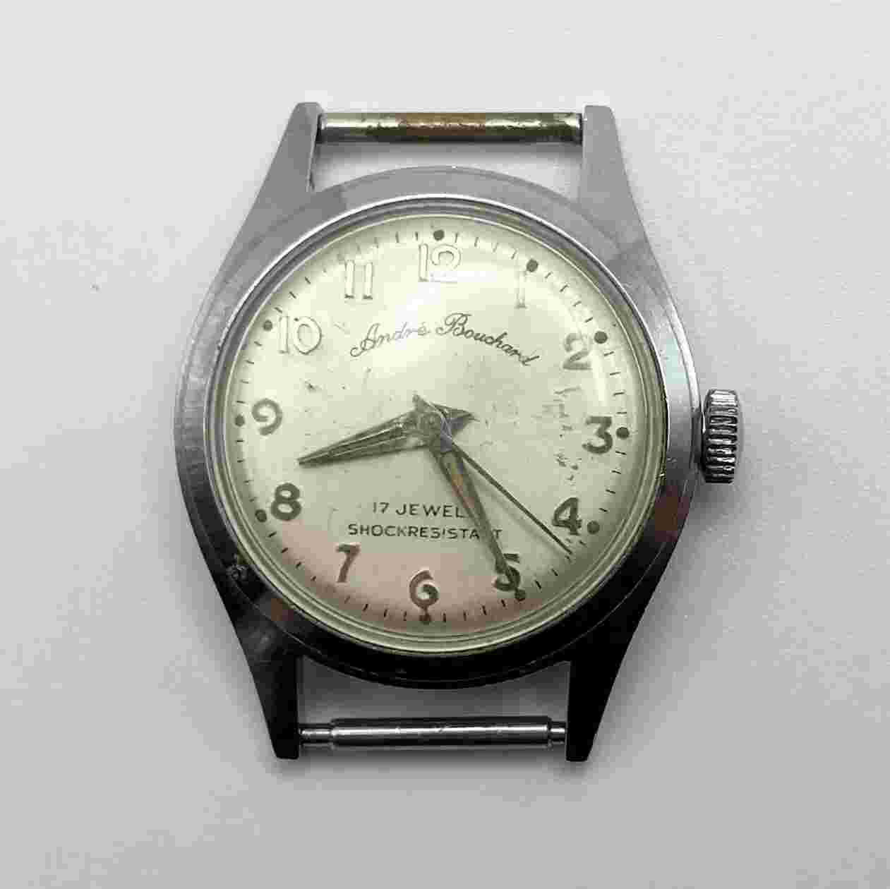 Andre Bouchard Vintage 17 Jewels Mechanical Manual 28mm Watch Runs Fast