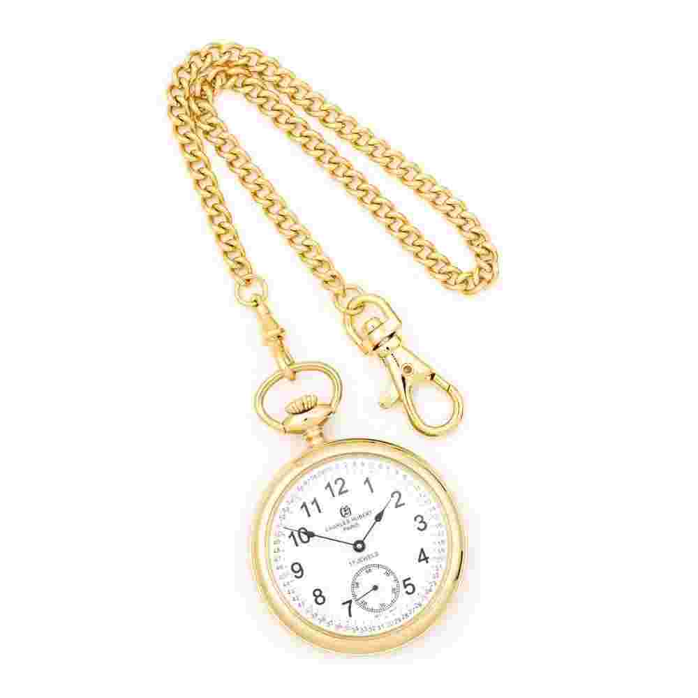 Charles Hubert IP-plated Stainless Open Face Pocket Watch XWA2739