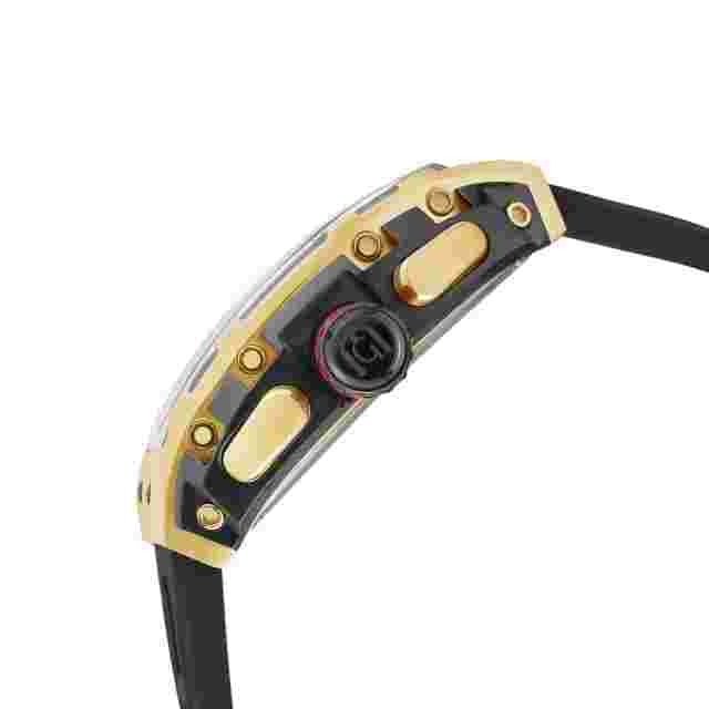 Giorgio Milano Luxury Men’s Watch Gold Black Rubber Strap Water Resistance 10ATM