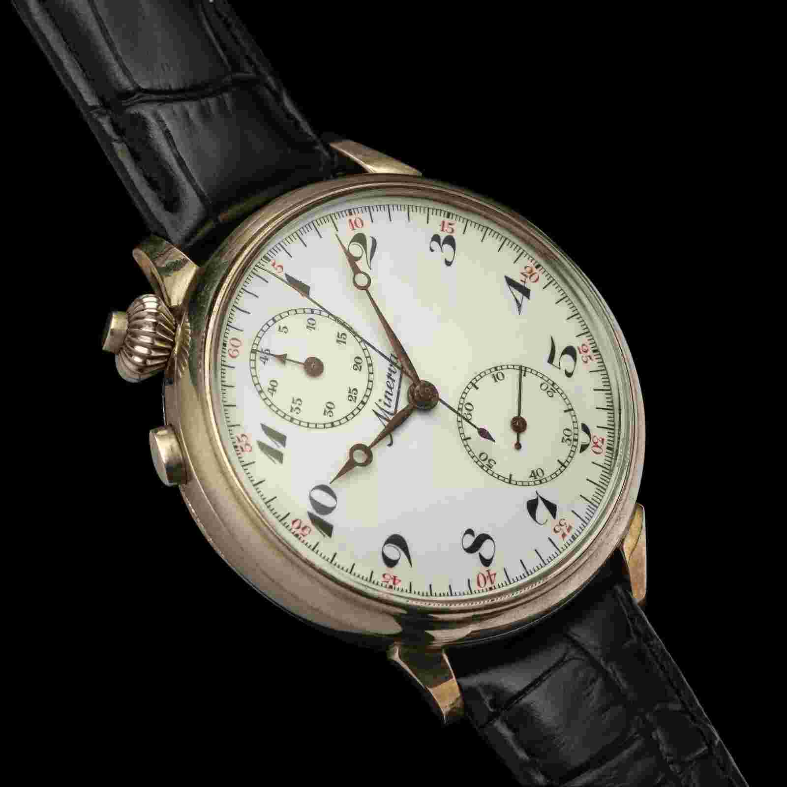 Vintage MINERVA Swiss Marriage Watch Chronograph Collectible Antique Men's Watch