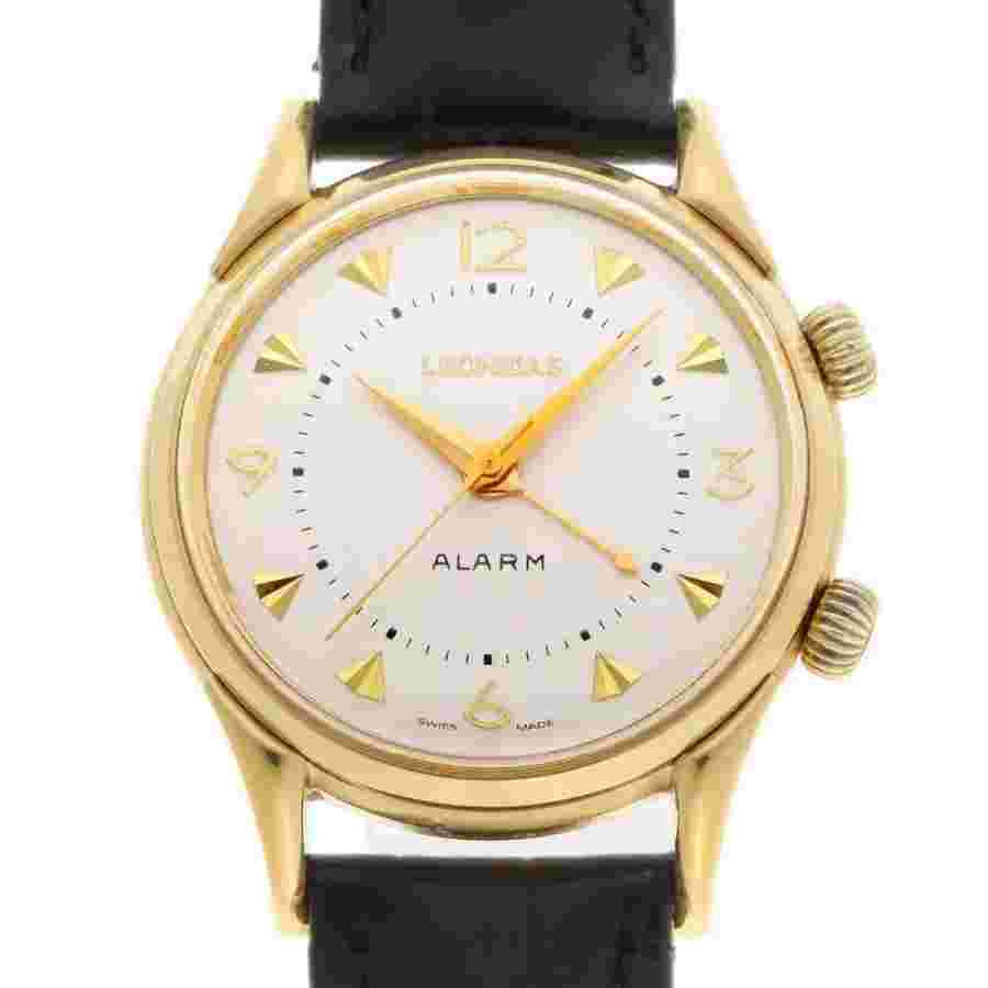 LEONIDAS Alarm Watch 745.205 Manual Cal.AS1930 Silver Dial Gold Plated Men's