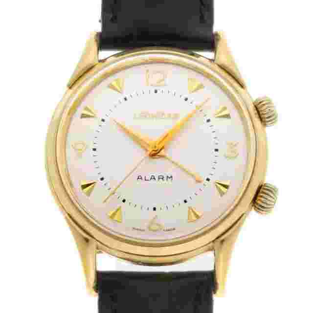 LEONIDAS Alarm Watch 745.205 Manual Cal.AS1930 Silver Dial Gold Plated Men's
