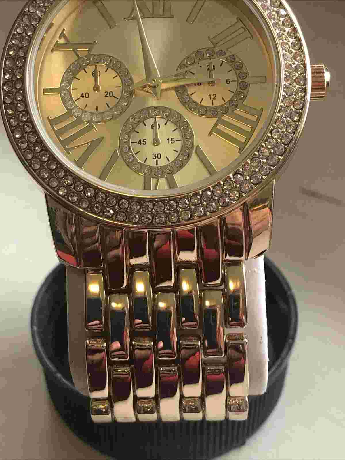 Gold Tone Quartz Watch NEW BATTERY