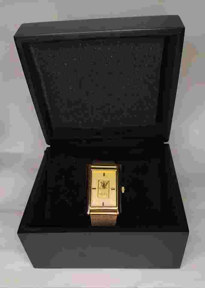 Mens Rare Vintage Watch Manchester United Solid Ingot 9ct Gold In Face.