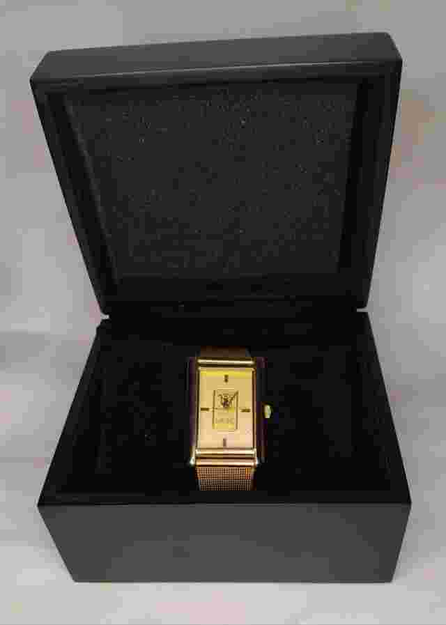 Mens Rare Vintage Watch Manchester United Solid Ingot 9ct Gold In Face.