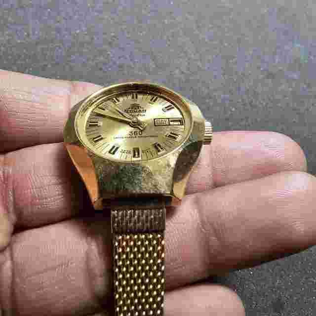 Vintage Rouan Electra 360 Date Just Ladies Mechanical Wind Watch Working Flawed