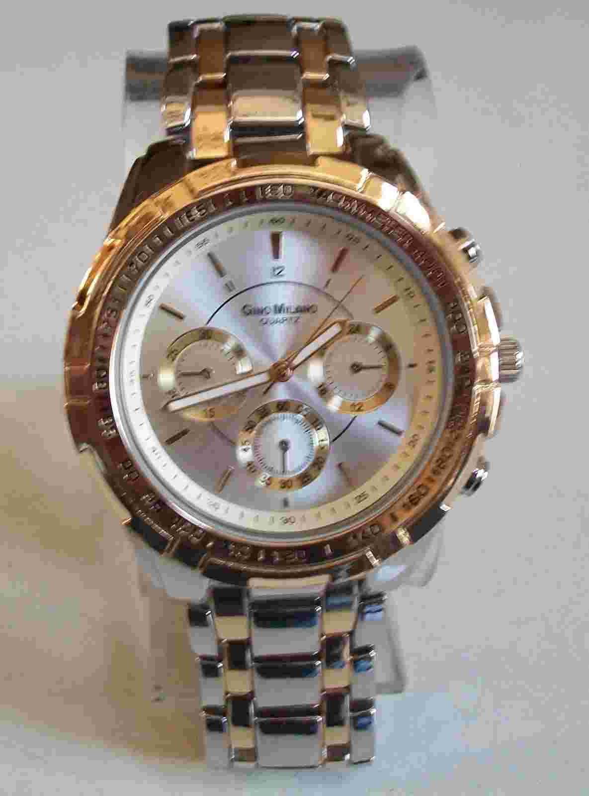MEN'S SILVER & GOLD FINISH FASHION DRESS UP OR CASUAL REMOVABLE LINK  WATCH