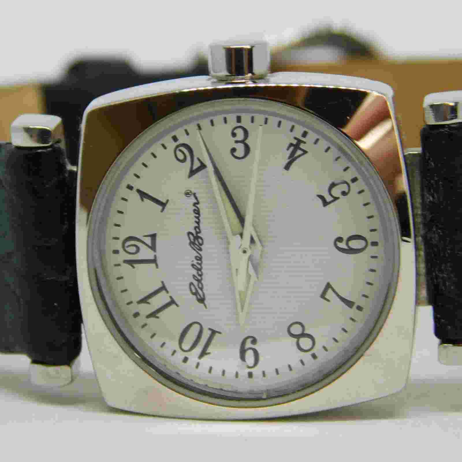 Eddie Bauer #0621 Genuine Leather Quartz Analog Women's Watch New Battery