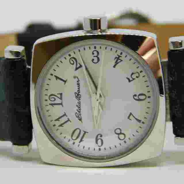 Eddie Bauer #0621 Genuine Leather Quartz Analog Women's Watch New Battery