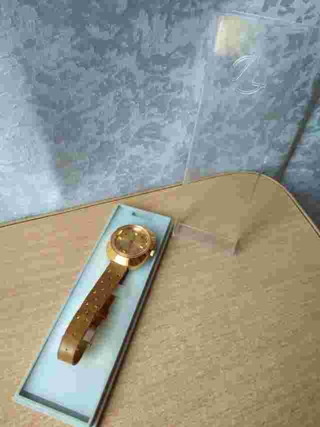 RARE old Luch 1809 wrist watch AU 10 Gold plated USSR Soviet in Box Document