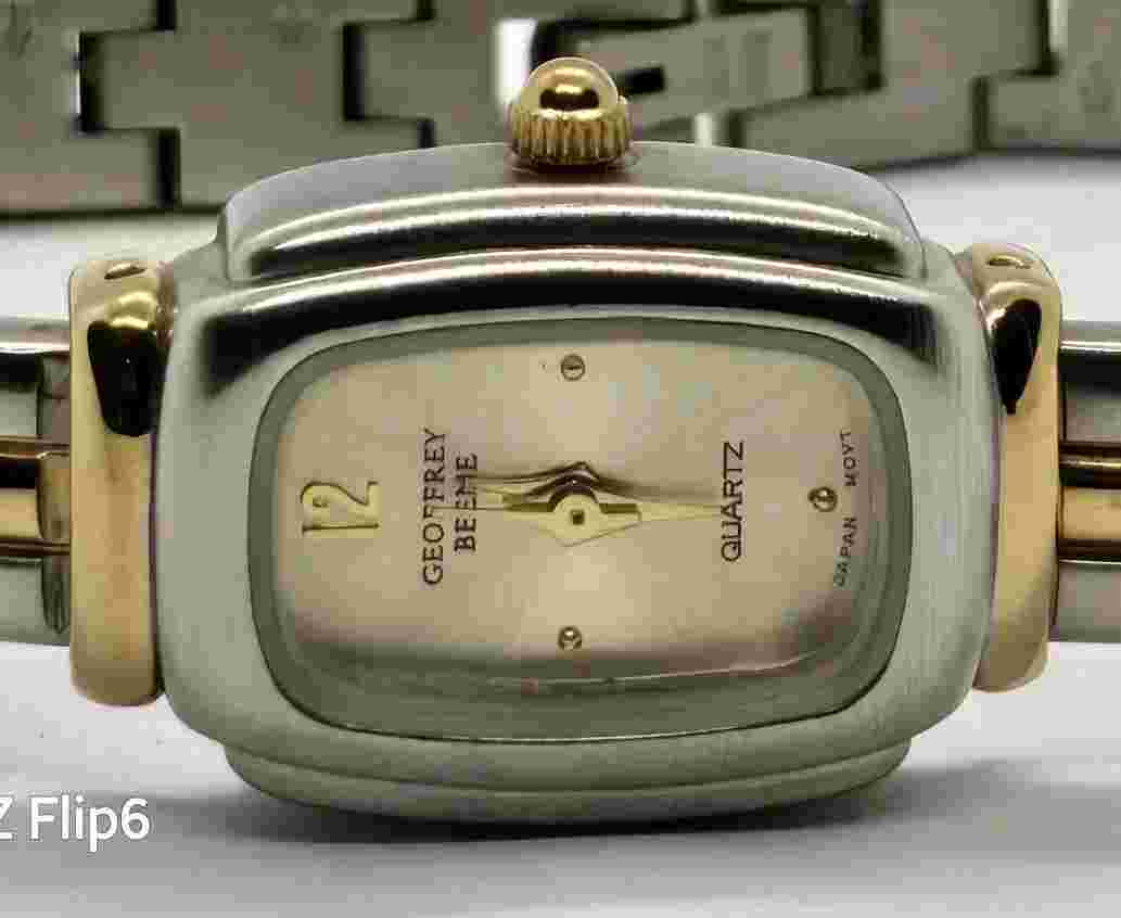 Beautiful Geoffrey Beene Ladies Two-Tone Quartz Watch New Battery