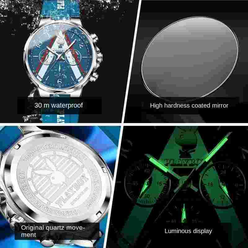 Playboy Brand Watch Luminous Sports Multi-Kinetic Energy Men's Watch