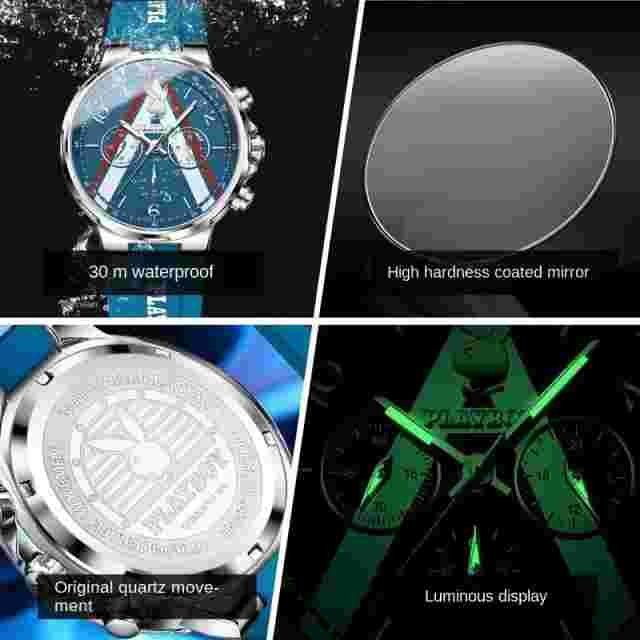 Playboy Brand Watch Luminous Sports Multi-Kinetic Energy Men's Watch