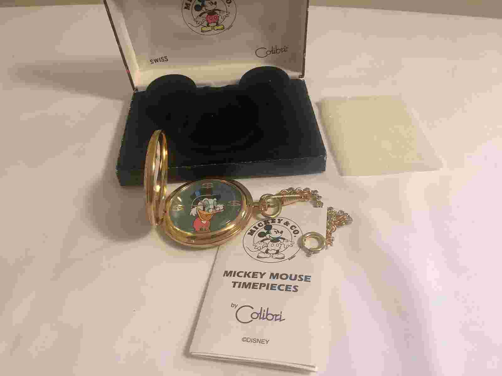 Vintage Colibri Uncle Scrooge McDuck Pocket Watch Disney