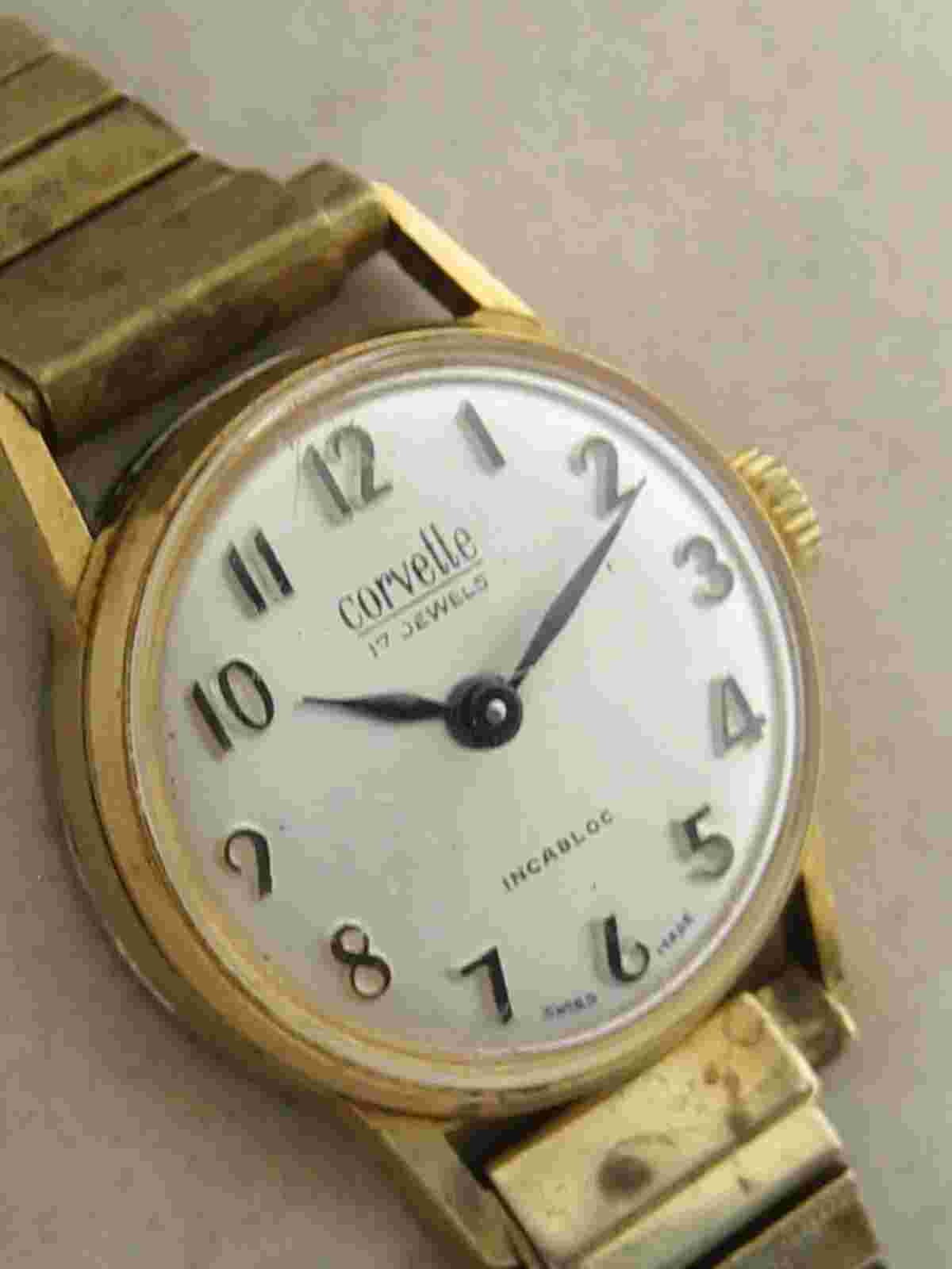 CORVETTE R WEIL LTD VINTAGE WATCH WOMENS MECHANICAL 17 JEWELS GOLD SWISS GENUINE