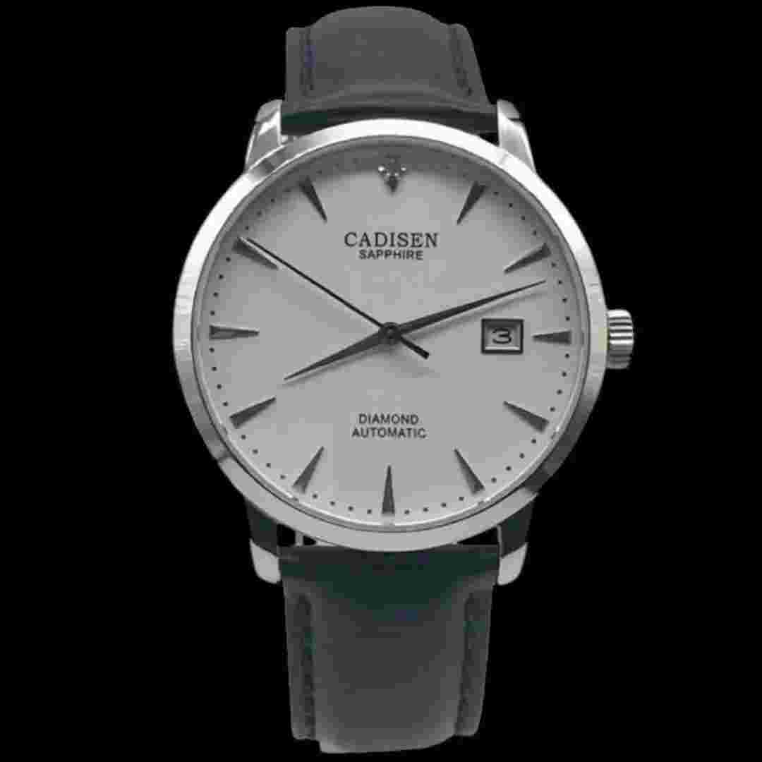 Cadisen Analog Quartz,Automatic Men White Dial Miyota 9015 Hi-Beat Vintage 40401