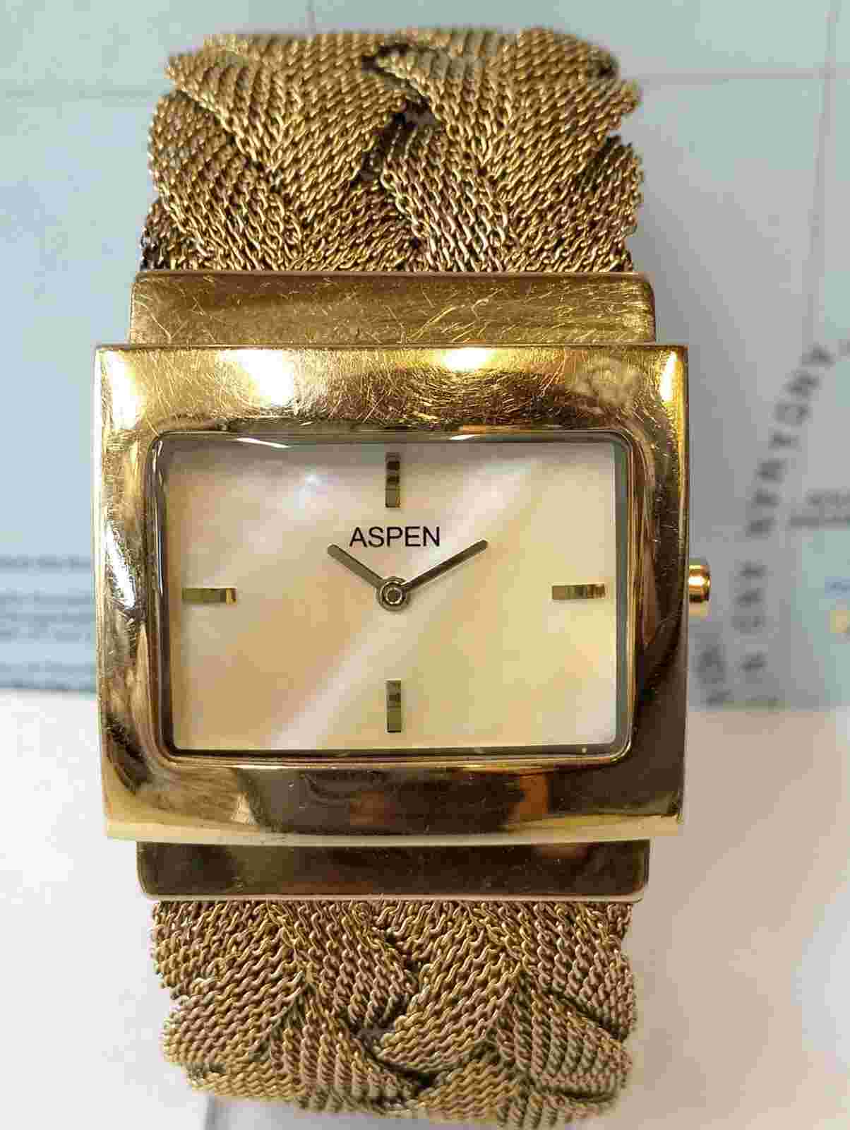 ASPEN QUARTZ MOTHER OF PEARL DIAL AP1114 WOMEN'S FULL WORKING ALL ORG. VINTAGE