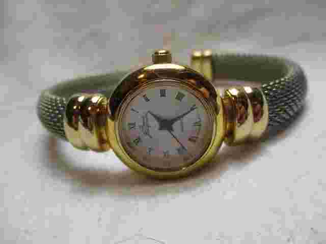 Pierre Jacquard Gold & Silver Toned Cuff Band Wristwatch