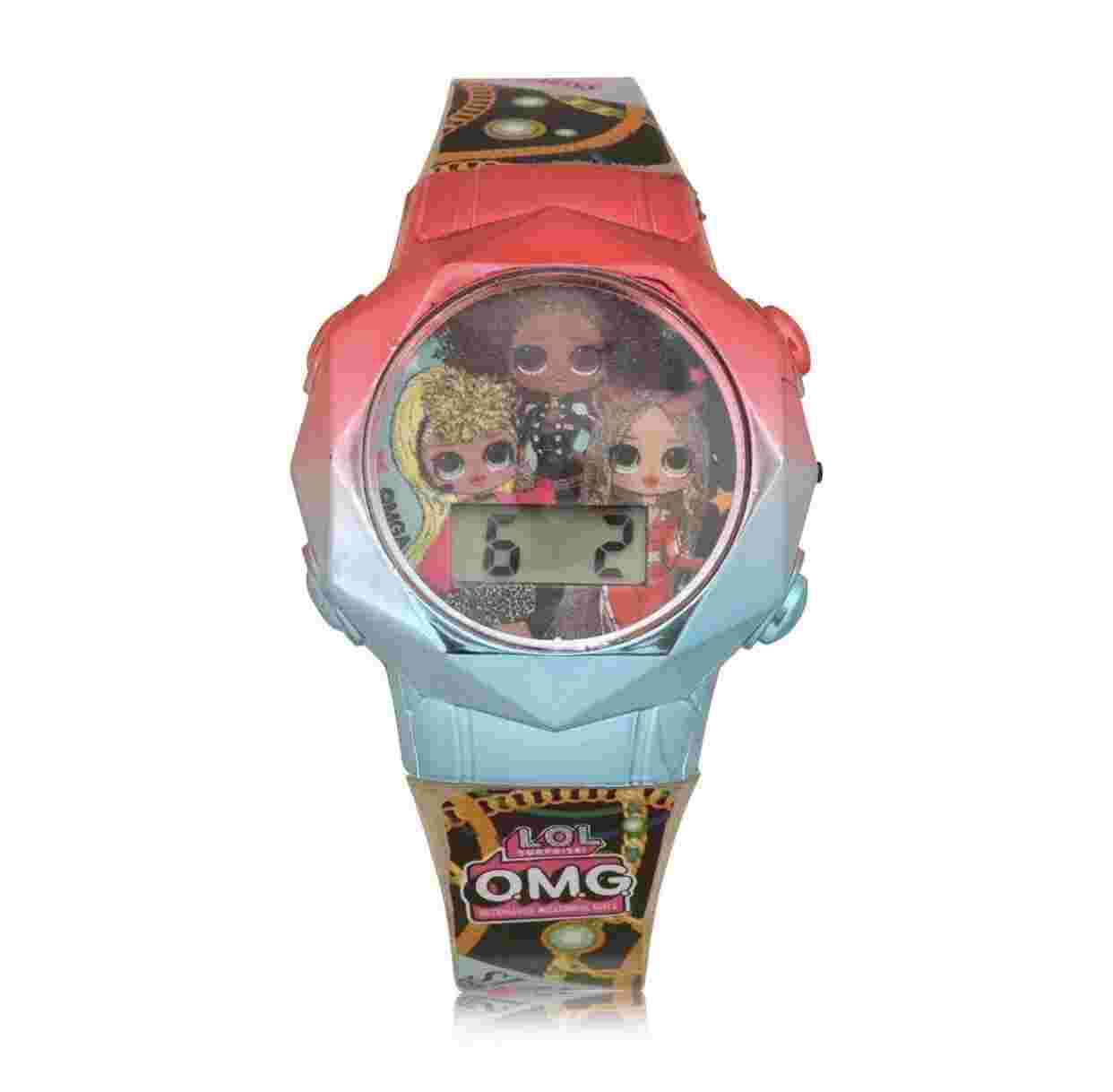 NEW "LOL Surprise OMG Flashing LCD Digital Watch" Girls-Pink & Aqua Face & Band