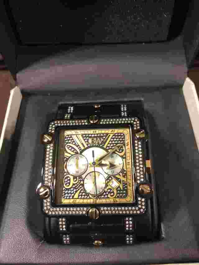 $1825 Phantom Black Chronograph Crystal Dial Diamond Men's Watch JB-6215-238-F