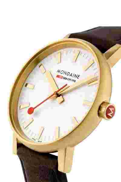 Mondaine Official Swiss EVO2 Gold Steel 40mm Watch MSE.40112.LG New Sapphire