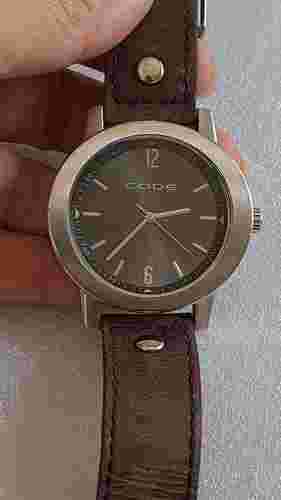 CODE CD1110 All Stainless Steel Genuine Leather Quartz Men's Watch Battery