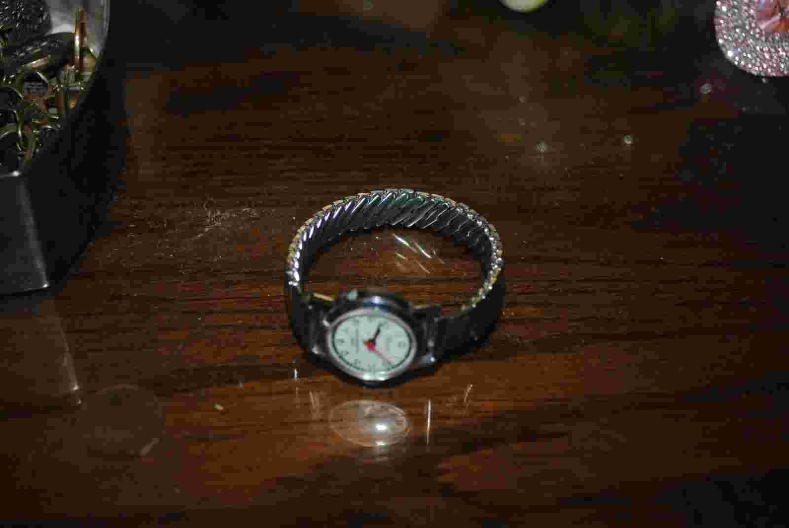Marcel Ladies Wrist Watch With Spandex Wrist Band