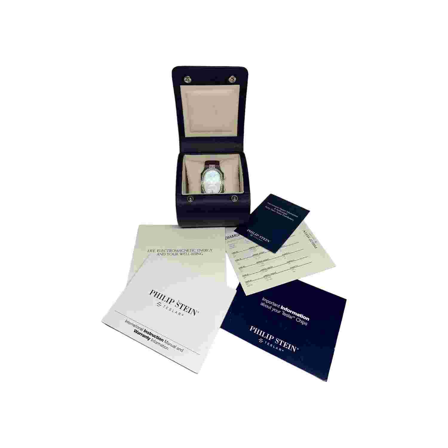 Philip Stein Teslar Dual Time Natural Frequency Women's Watch w Diamonds