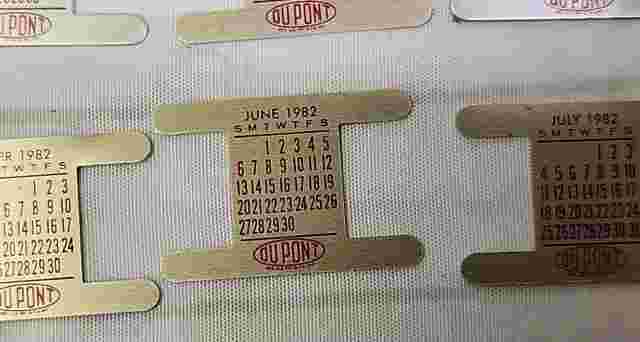(8) 1982 Dupont Watch Band Calendar  Inserts Vintage