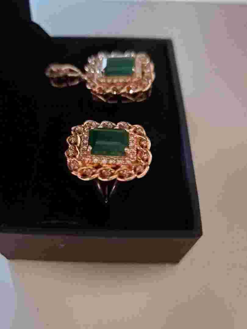 Le Vian Costa Smeralda Emerald Set in 14k Strawberry Gold