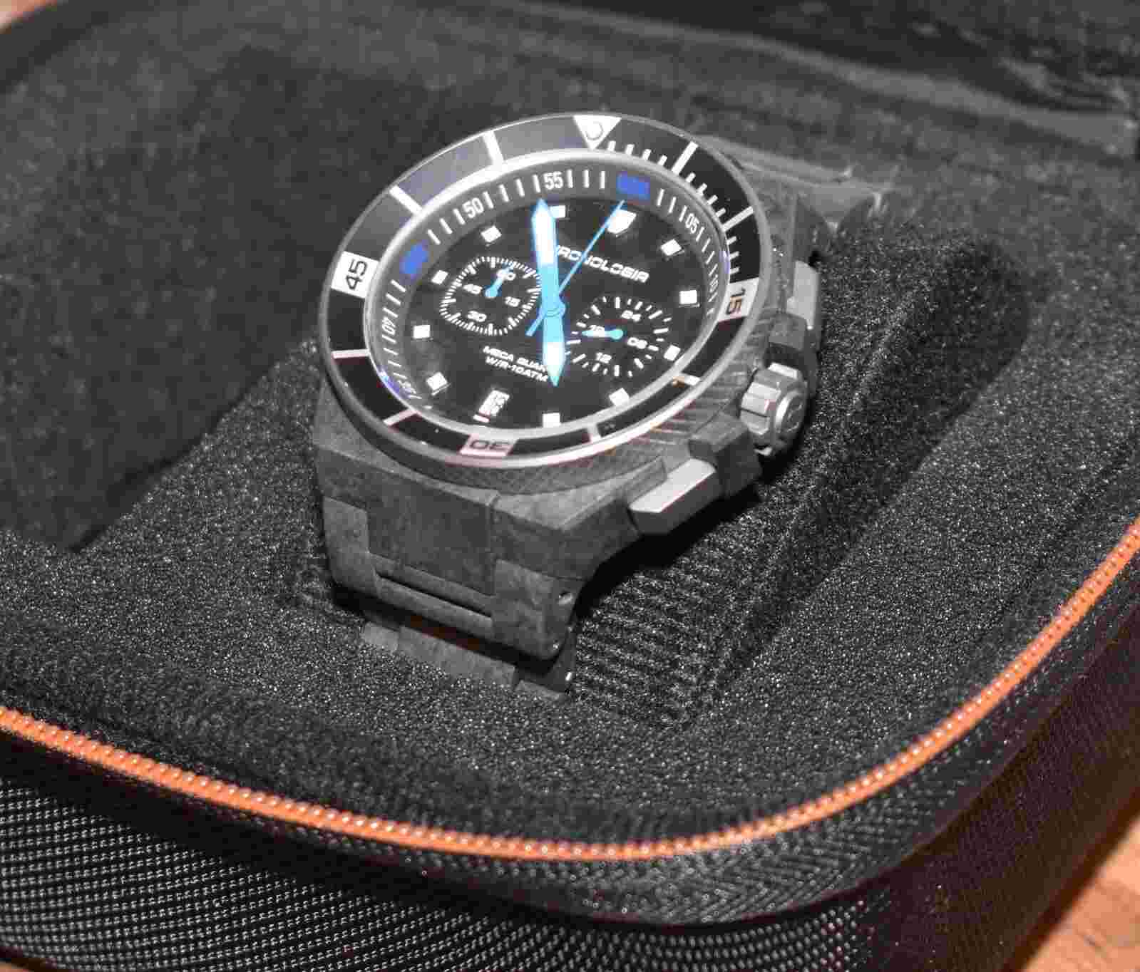 CHRONOLOGIA Trailer Arctic Bracelet Mens Watch Carbon Fiber Strap New In Box